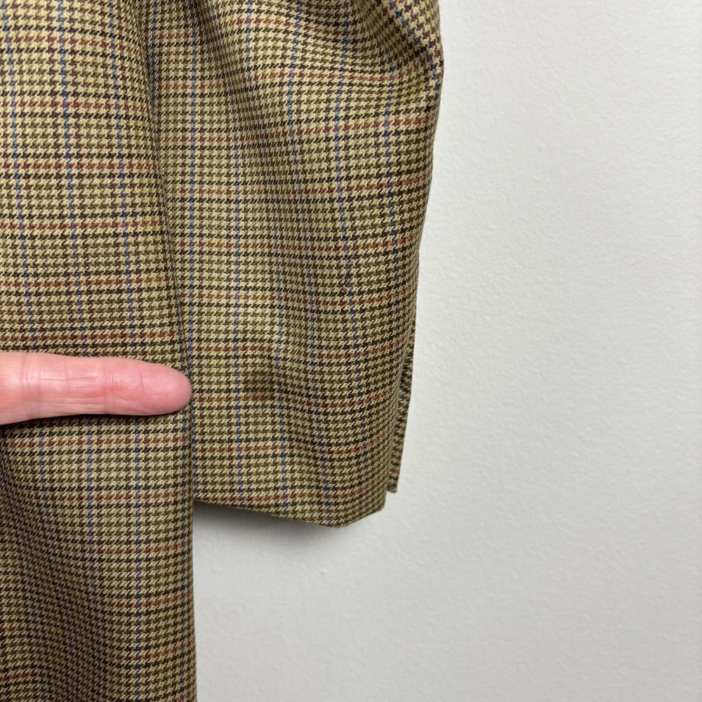 Barneys New York Sport Coat Blazer Jacket‎ Mens 40R Brown Houndstooth Wool Italy
